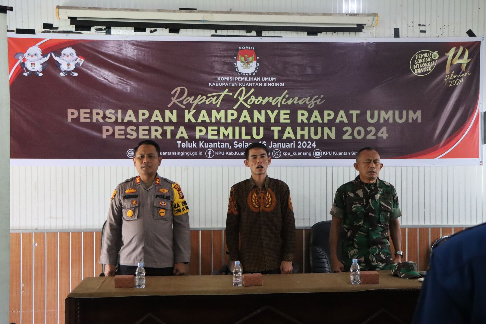 Kapolres Kuansing Hadiri Rapat Koordinasi Persiapan Kampanye Rapat Umum Peserta Pemilu Tahun 2024